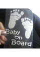 Sticker Auto Baby On Board Pieds
