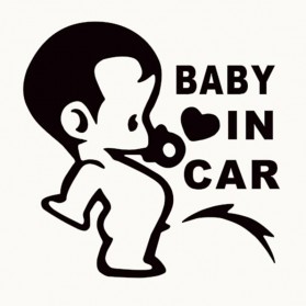 Sticker Auto Baby In Car Garçon qui fait pipi