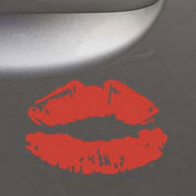 Sticker Auto Bisous Rouge à Lèvres Rouge
