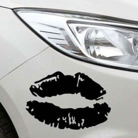 Sticker Auto Bisous Rouge à Lèvres Noir