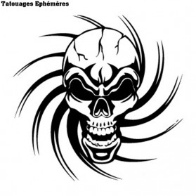 Tattoo Tete de Mort Tribal Ephémère