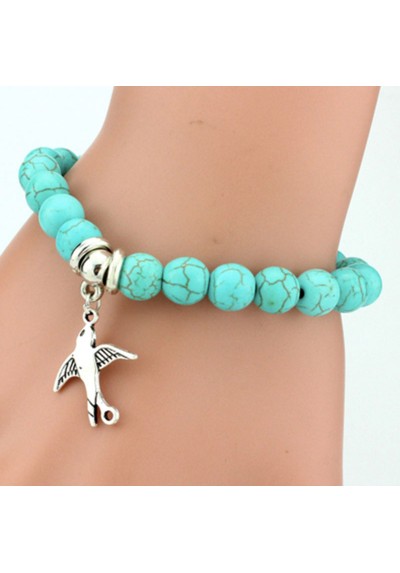 Bracelet Turquoise avec oiseau
