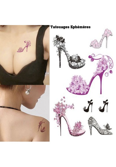Tatouages Ephémères Temporaire Glamour Chaussure à Talon