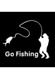 Sticker Auto véhicule pour Pêcheur "Go Fishing"