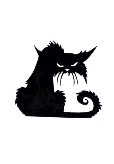 Tatouage Temporaire Ephémère Chat Noir de mauvaise humeur