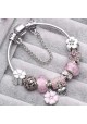 Bracelet Charms Style Pandora Fleurs Rose