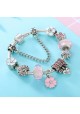 Bracelet Charms Style Pandora Fleurs Rose