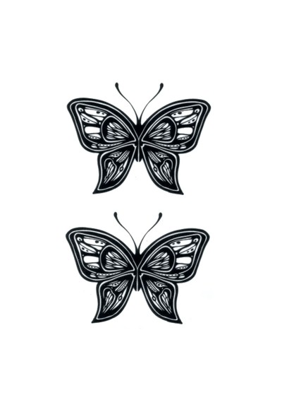 Tatouage Ephémère Temporaire Papillon Noir